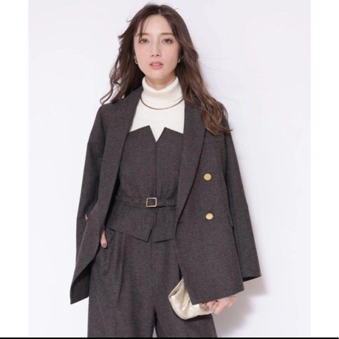 美品 アプワイザーリッシェ ダブルテーラージャケット Arpege story茶