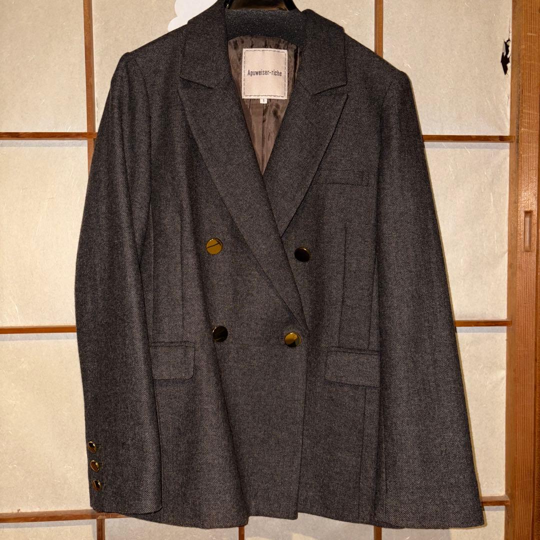 美品 アプワイザーリッシェ ダブルテーラージャケット Arpege story茶