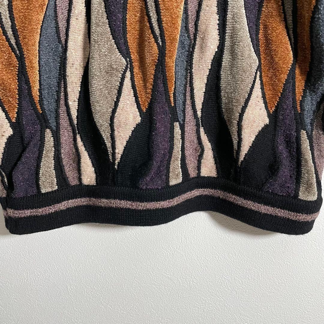 【個性派古着】レトロ CORSINI ITALIA 3Dニット L クージー風