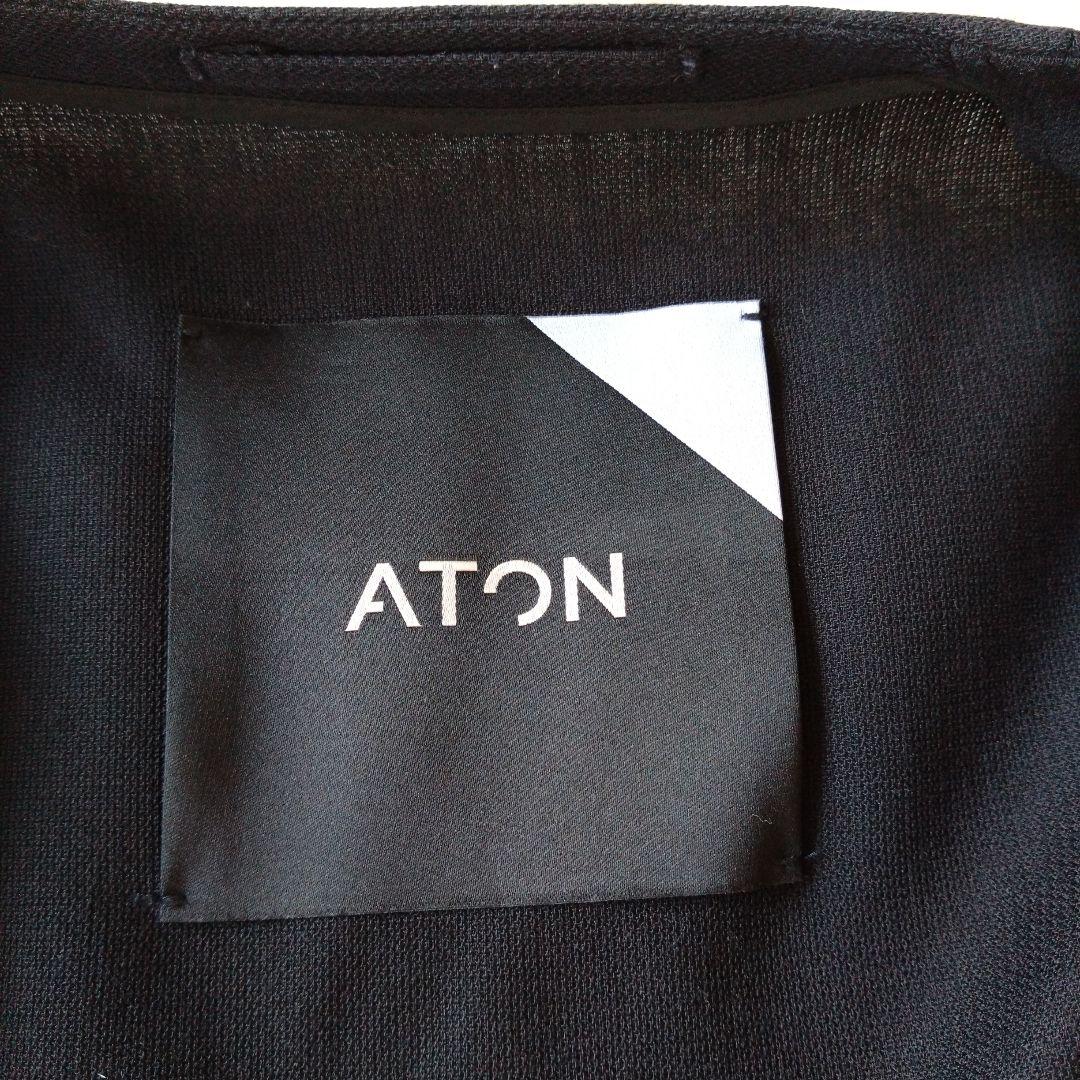 【ATON】エイトン 　ネイビー　　　ノーカラージャケット