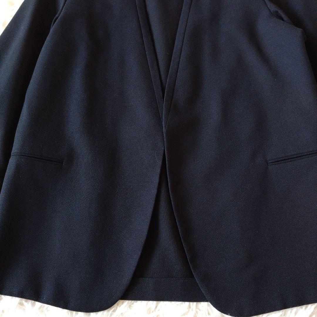 【ATON】エイトン 　ネイビー　　　ノーカラージャケット