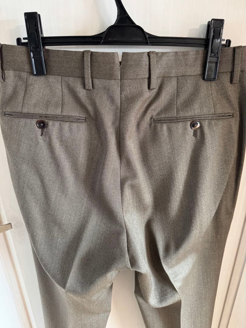 PT01 ベージュスラックス ダブルプリーツ 46