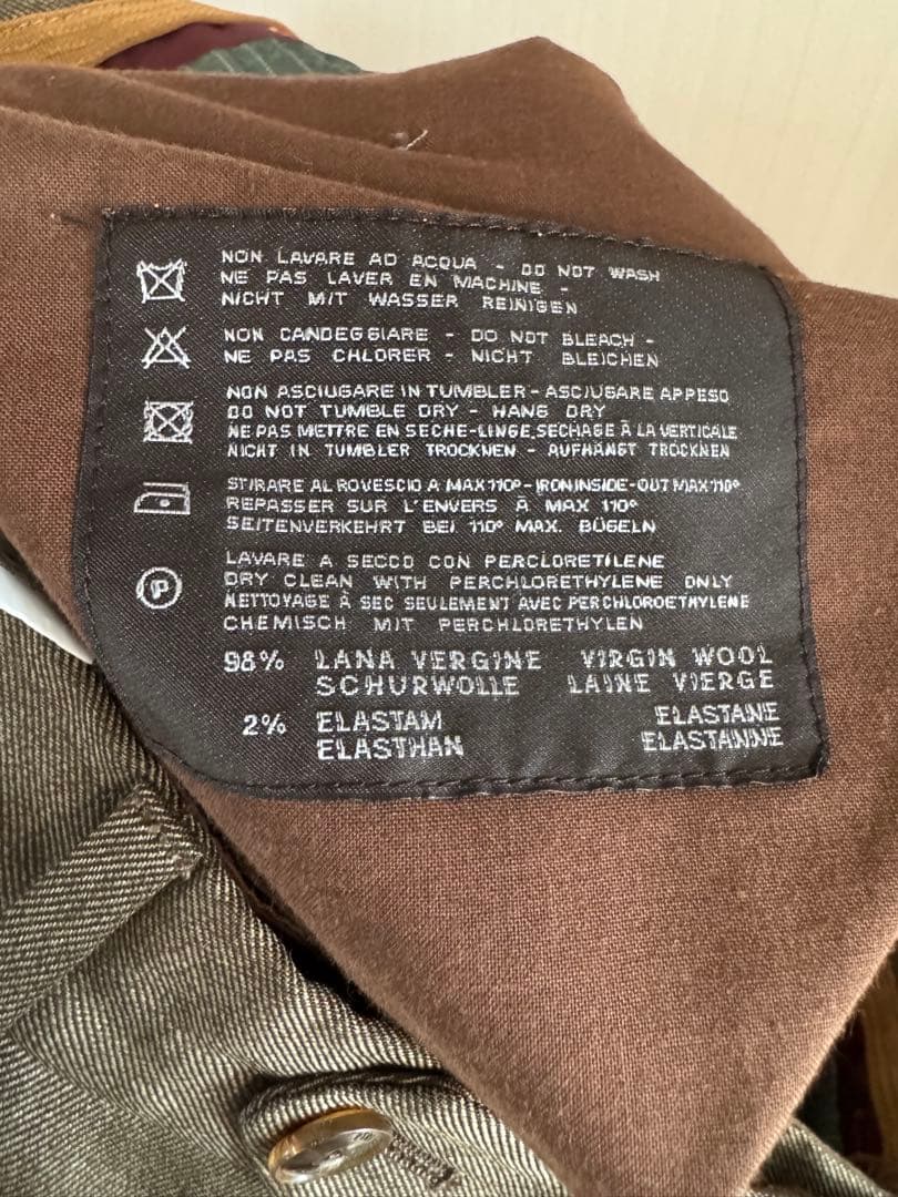 PT01 ベージュスラックス ダブルプリーツ 46