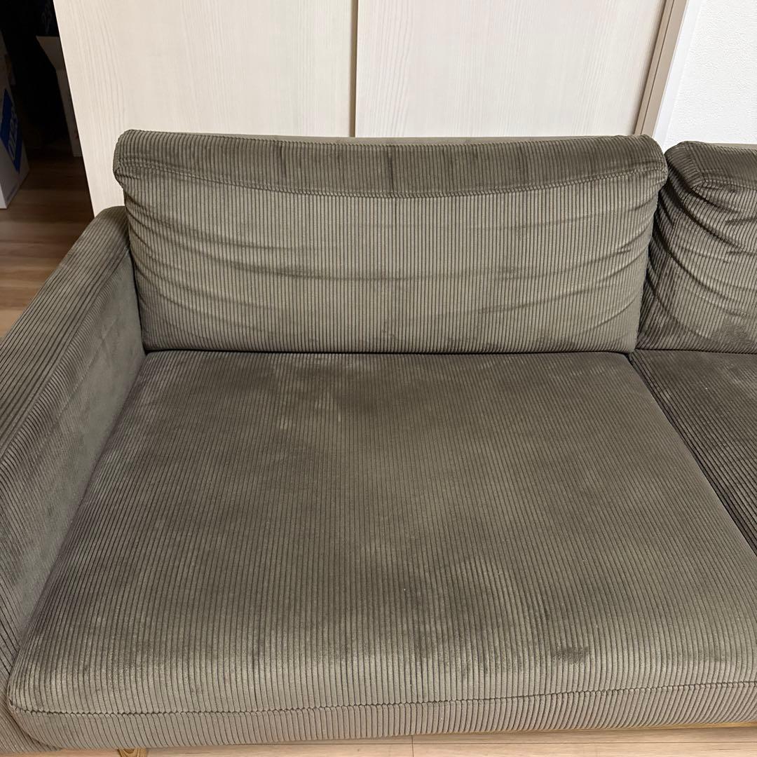 【AT】【美品】クラッシュゲート3人掛けソファ ジャガードスツール付き