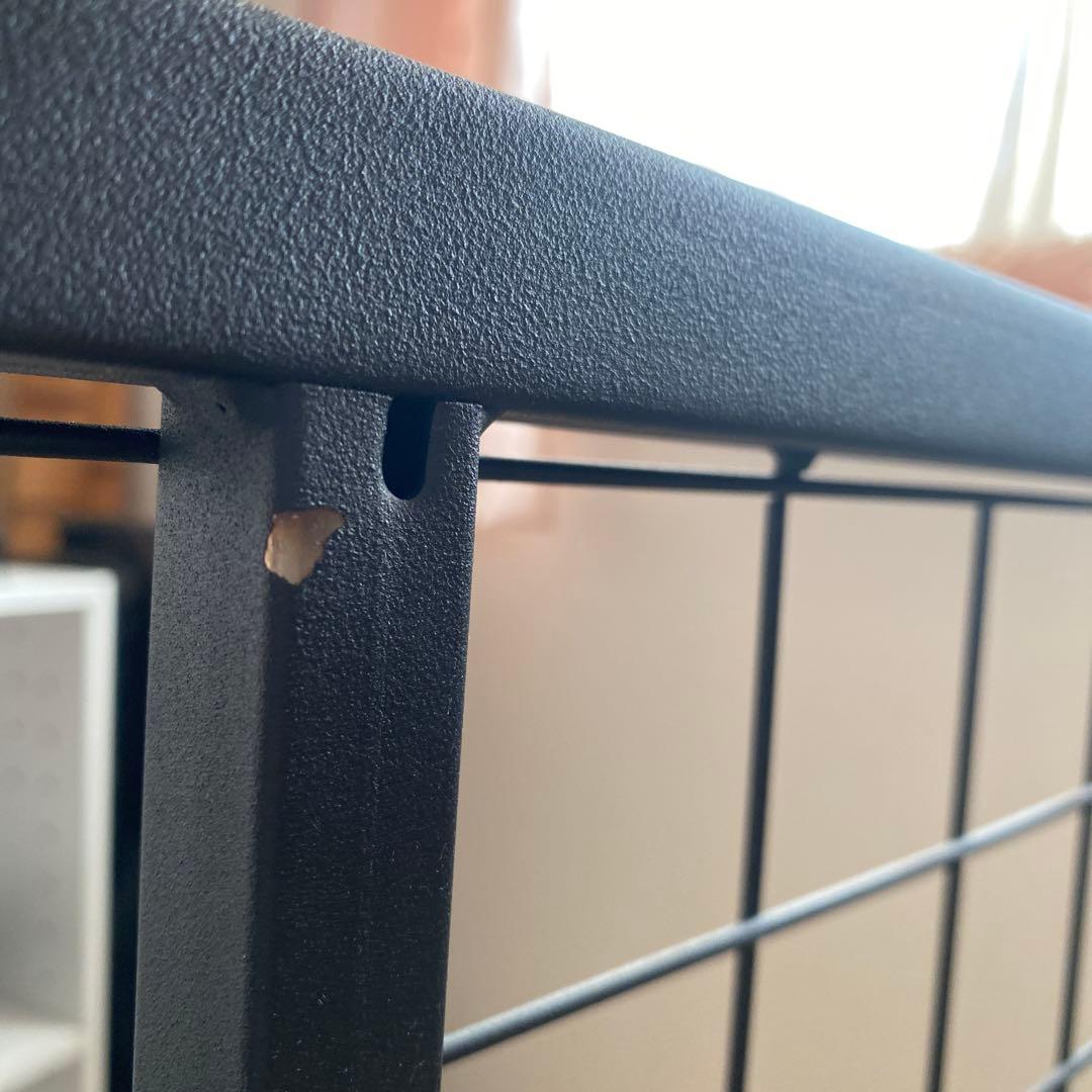 ★美品★アイアン×ウッドシングルベッドフレーム　パイプベッド