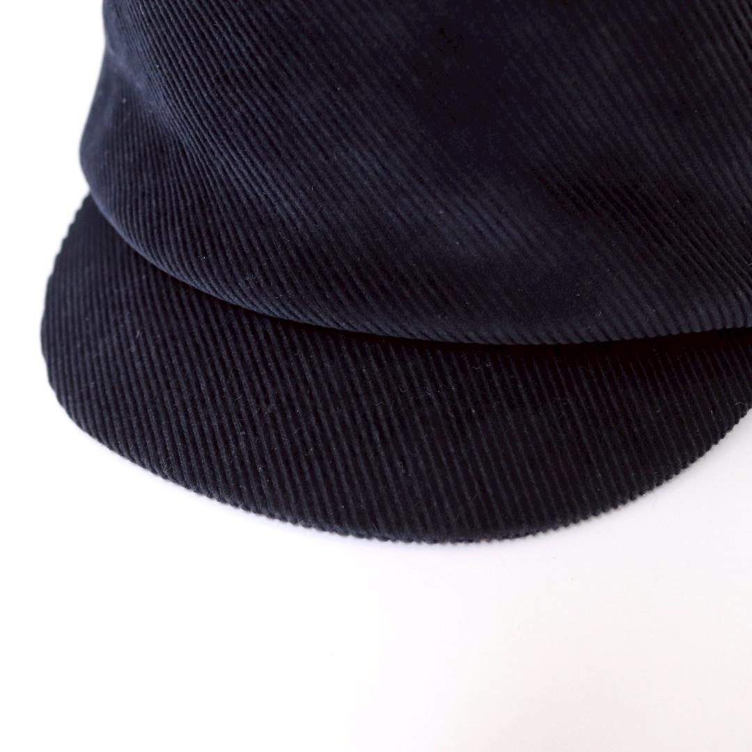 美品 HERMES セリエボタン コーデュロイキャスケット 58 濃紺 1061