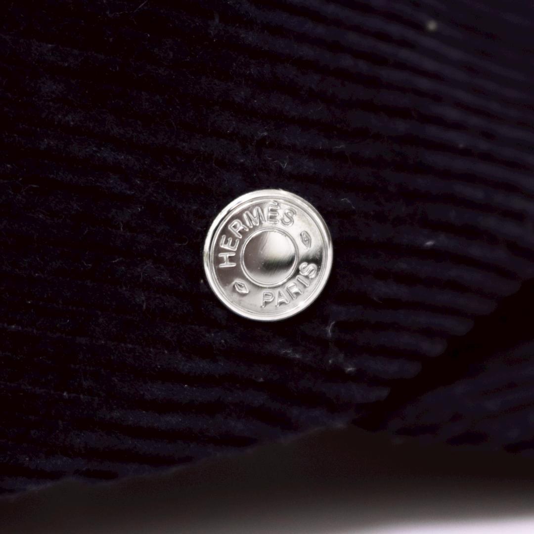 美品 HERMES セリエボタン コーデュロイキャスケット 58 濃紺 1061