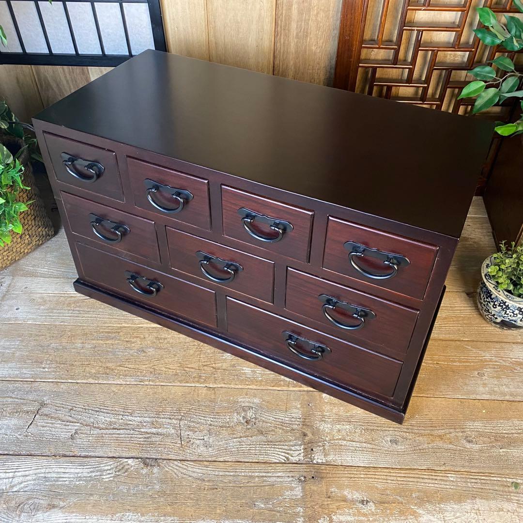 期間限定！セール中！民芸家具桐材多引き出しチェストタンスC70㎝×41㎝木製収納