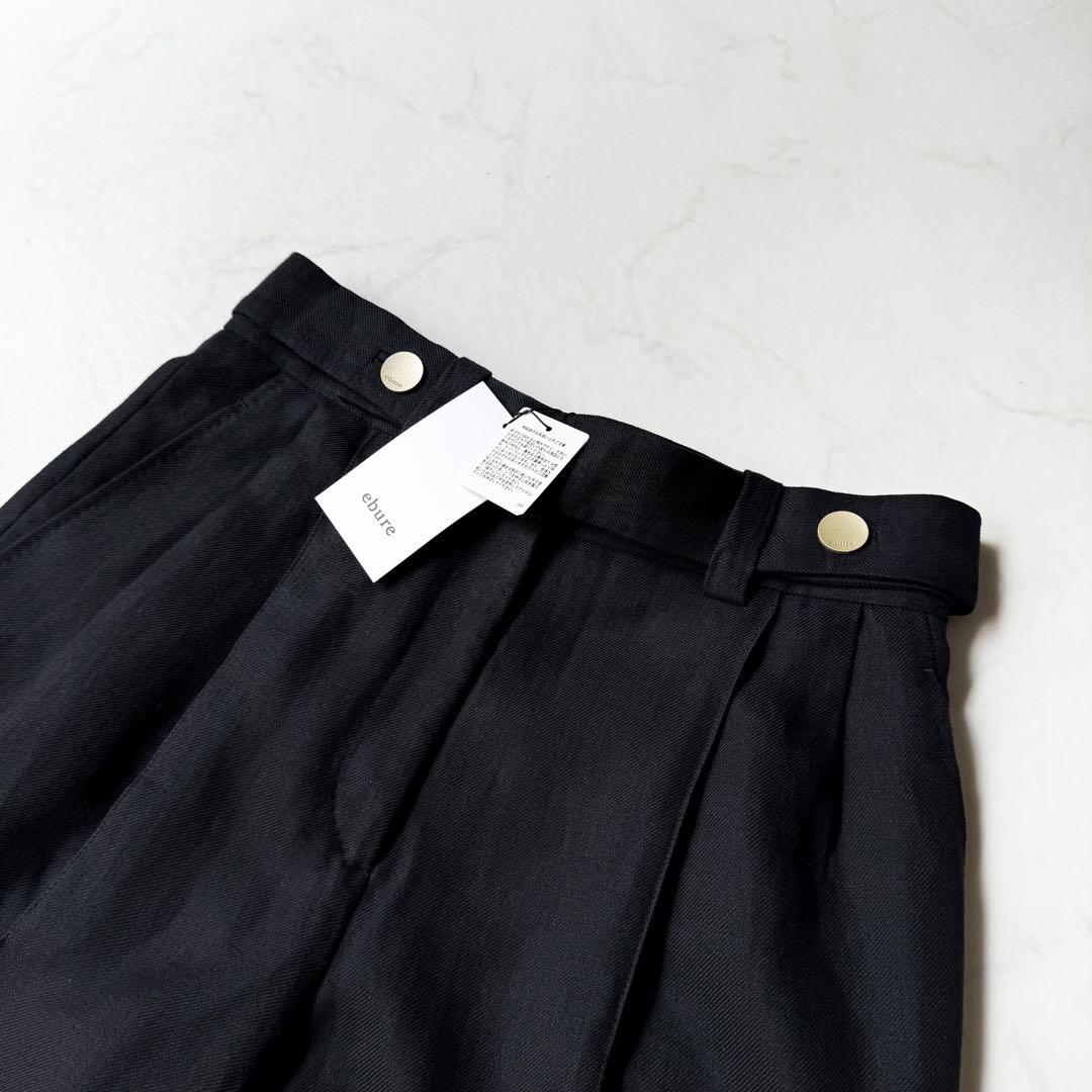 新品タグ付き✨エブール　リネンショートパンツ　イタリア製生地　金ボタン　38