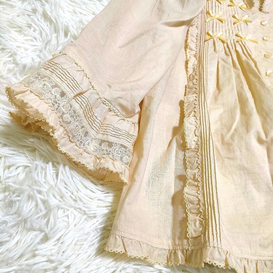 【美品】ピンクハウス 24年 ミニリボンいっぱいブラウス クリームイエロー