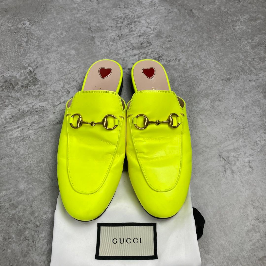 GUCCI グッチ　レザー　ホースビット　プリンスタウン　36 イエロー