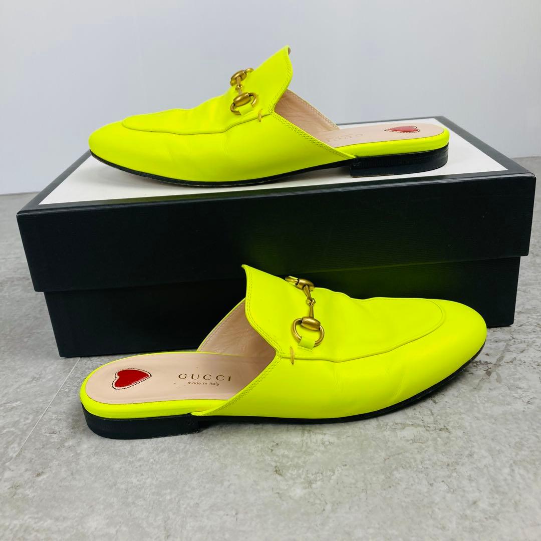 GUCCI グッチ　レザー　ホースビット　プリンスタウン　36 イエロー