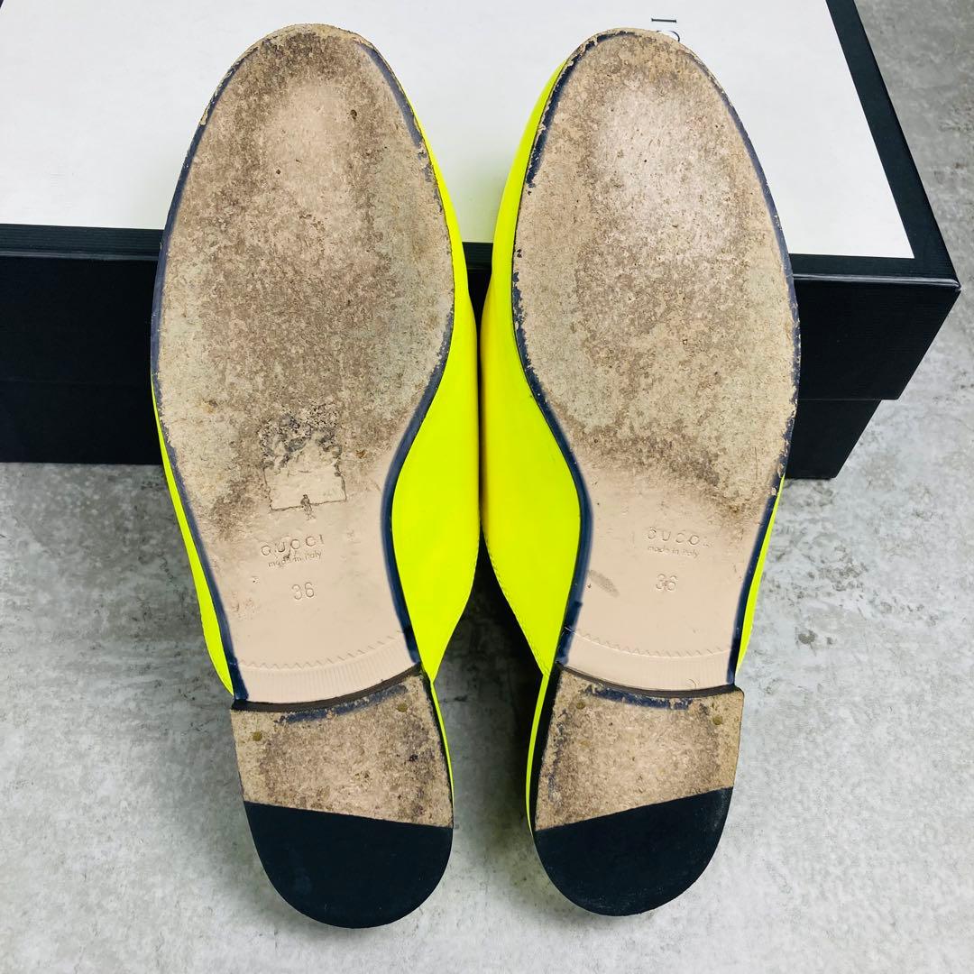 GUCCI グッチ　レザー　ホースビット　プリンスタウン　36 イエロー
