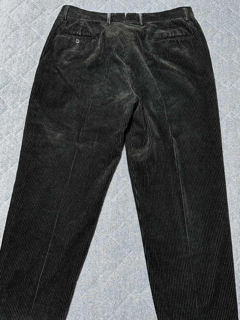 極美品❗️ユナイテッドアローズコーデュロイ綿スラックスパンツ黒極暖XLサイズ