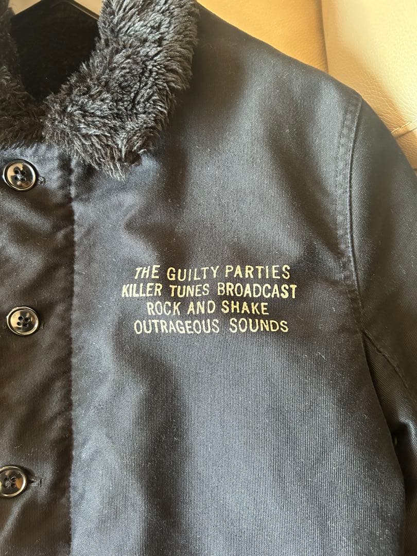 ワコマリア　ブラックミリタリージャケット ボア　ブラック