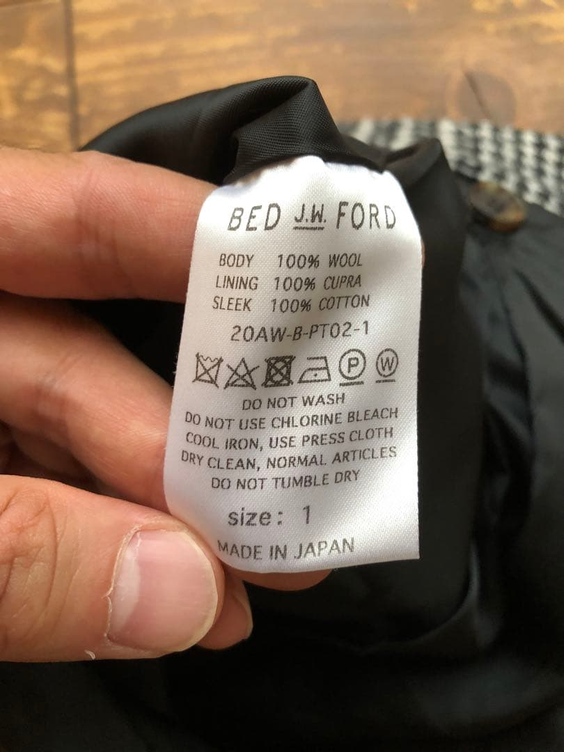 BED J.W. FORD ベッドフォード ウールパンツ 新品未使用 1 千鳥