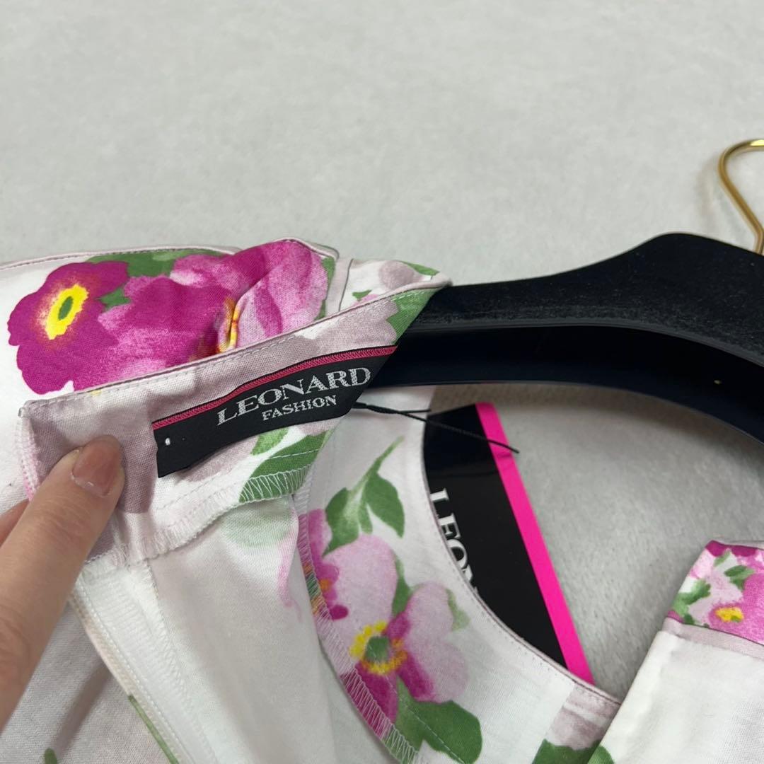 K446 新品未使用 L レオナール タグ付き 花柄 カットソー レディース