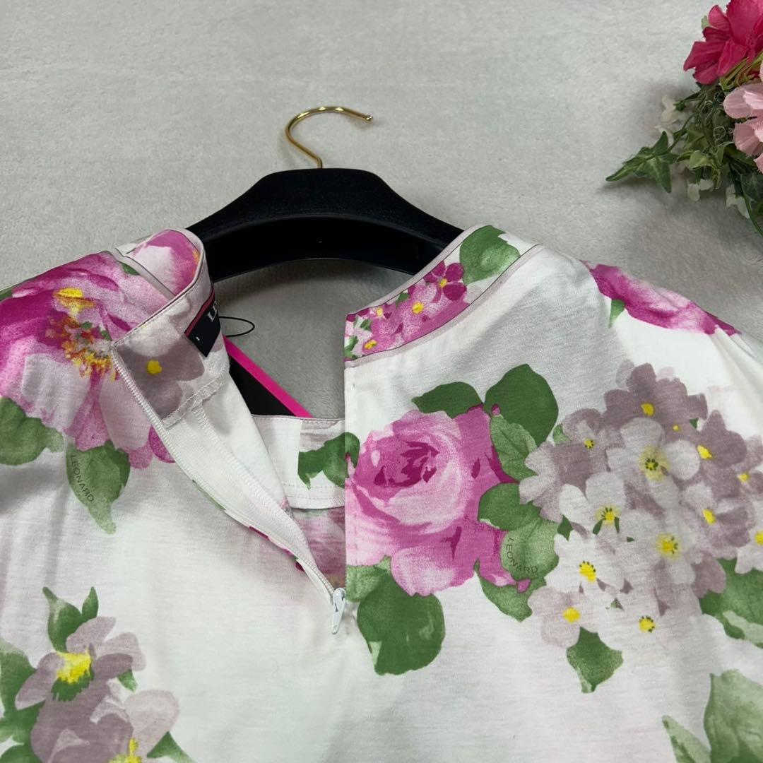 K446 新品未使用 L レオナール タグ付き 花柄 カットソー レディース