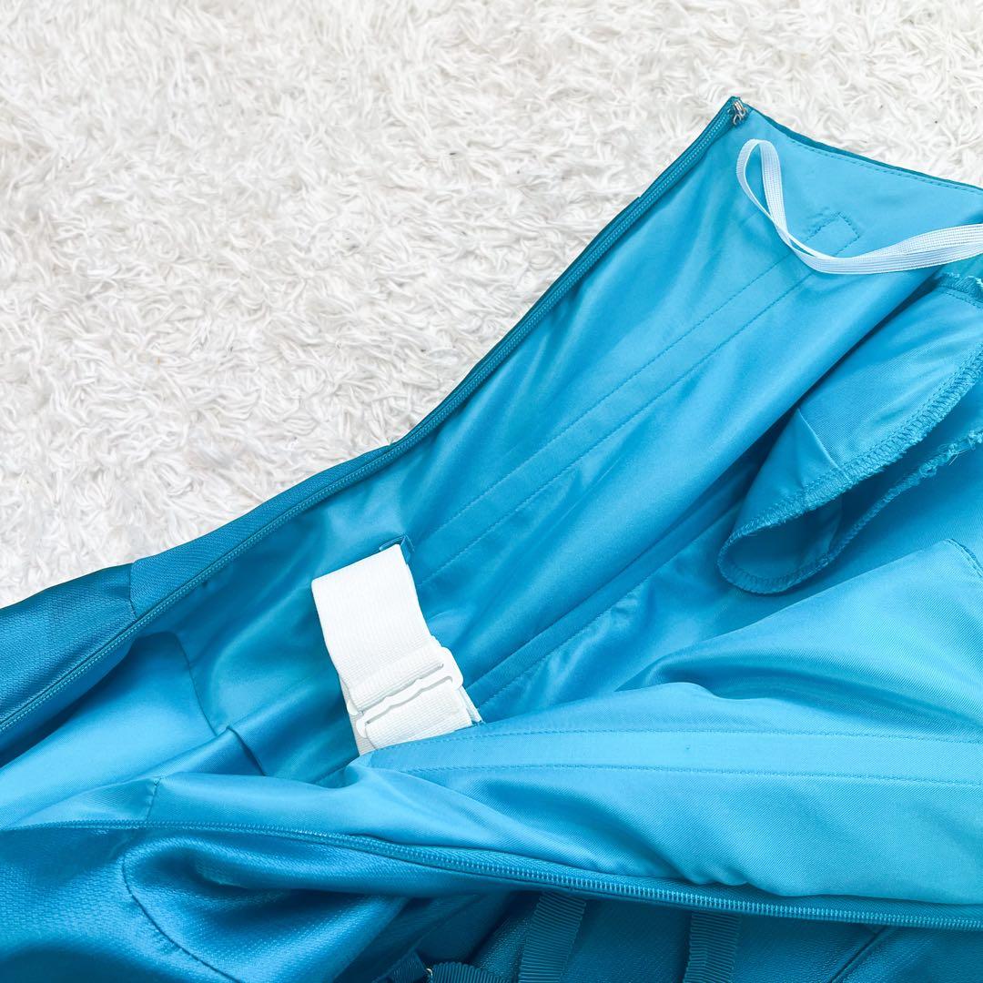 専用エメ カラードレス 演奏会9号 Aライン お花コサージュ付 ブルー系