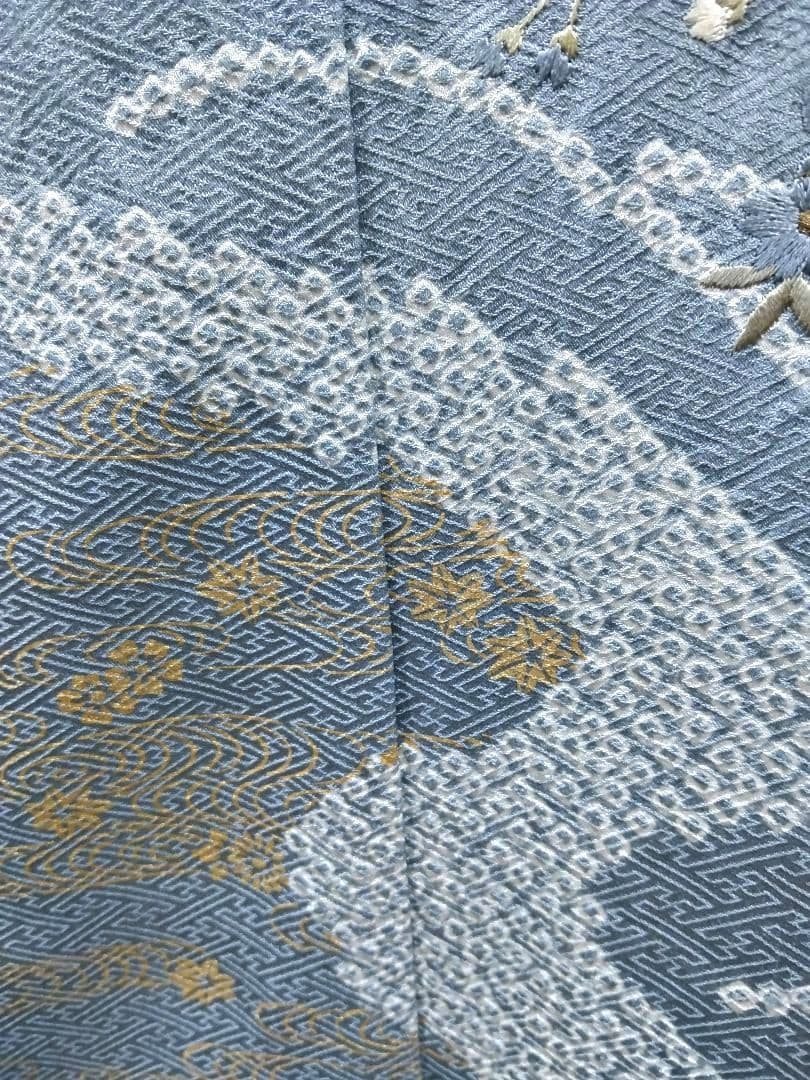最終値下げ F-295 付け下げ 松 桜 袷 金彩 手刺繍 絞り 正絹 美品