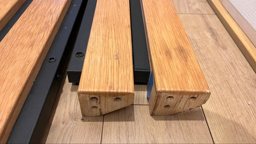 無印良品　ダブルベッドフレーム　ヘッドボード付