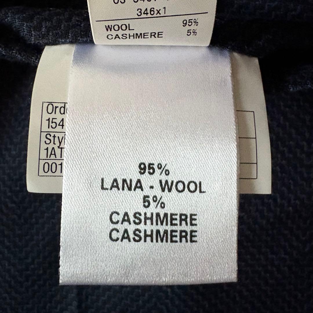 【48サイズ】INCOTEX スラックス カシミヤ混 サイドアジャスター ネイビ