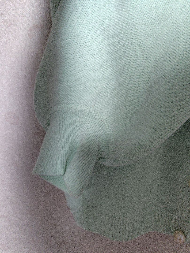 【あや】フランシュリッペ ミントグリーン パールボタンカーディガン