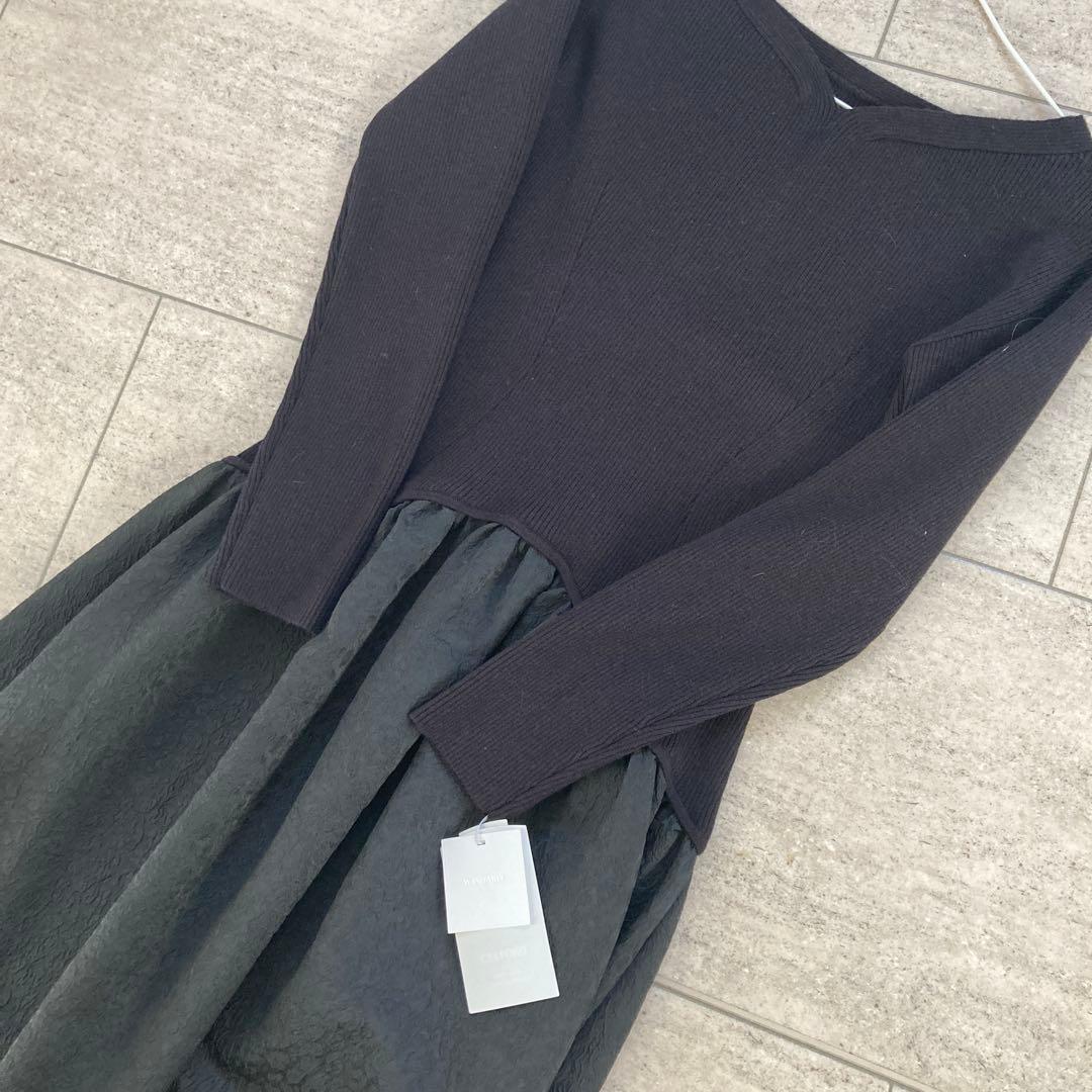 セルフォード　ニット切り替えワンピース