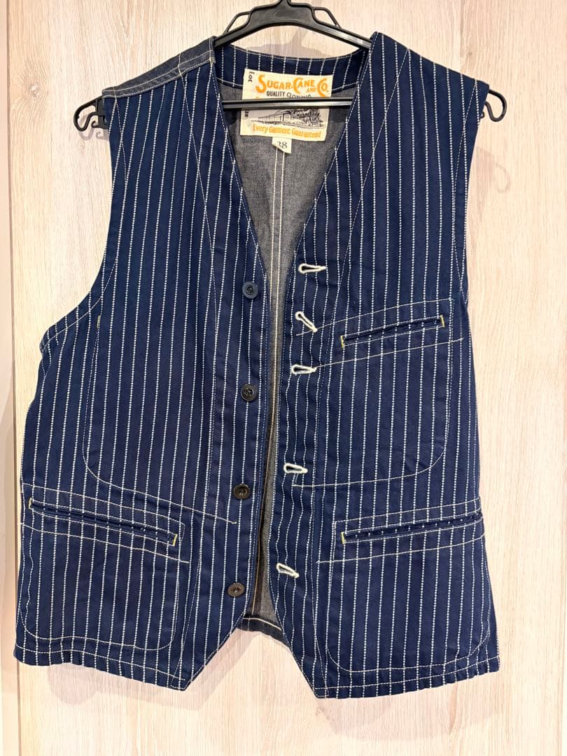 シュガーケーン　ウォバッシュストライプワークベスト
