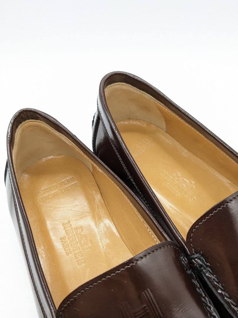 極美品 HERMES ローファー 22.5cm ダークブラウン エルメス 35