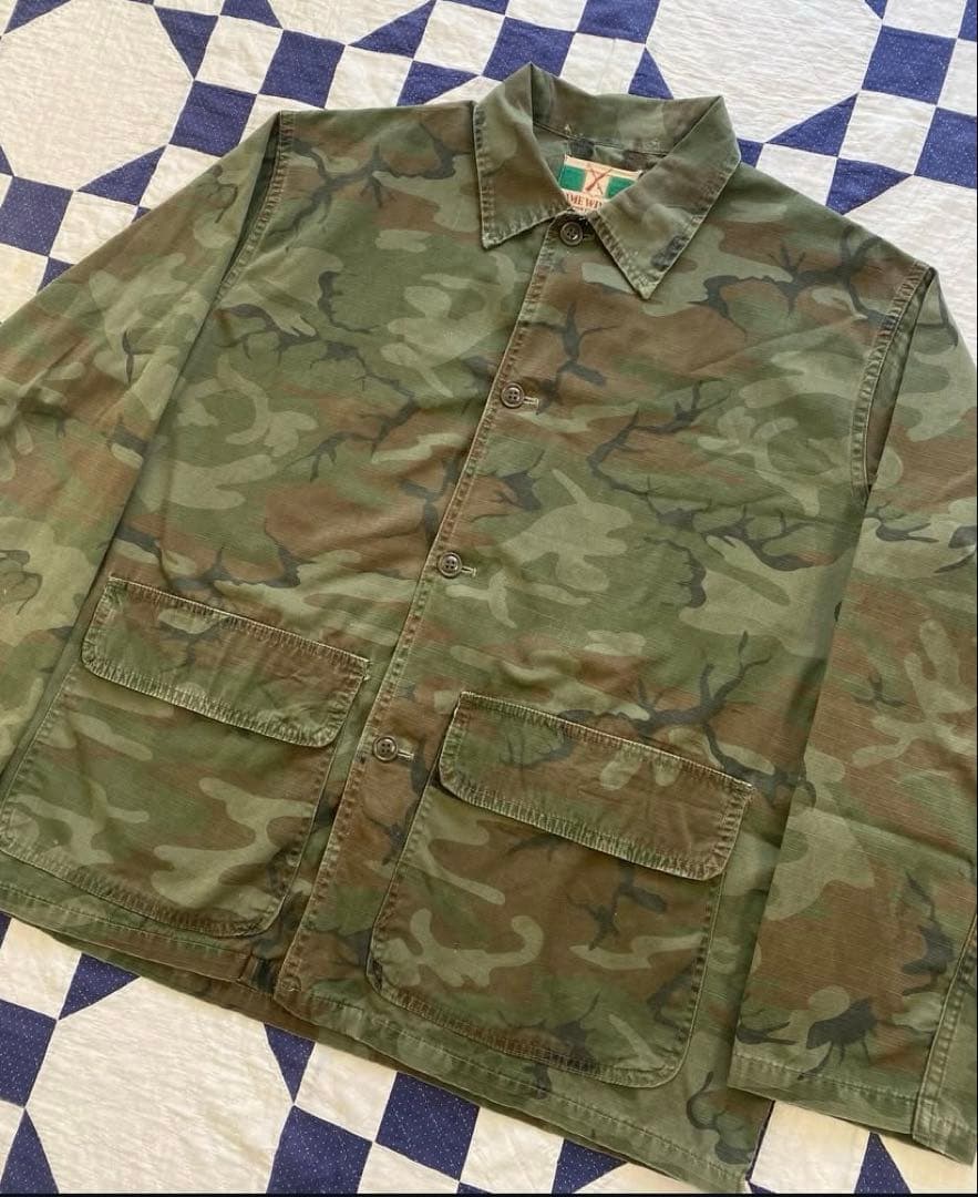 60s 70sビンテージ シビリアンリーフカモ　ハンティングジャケット