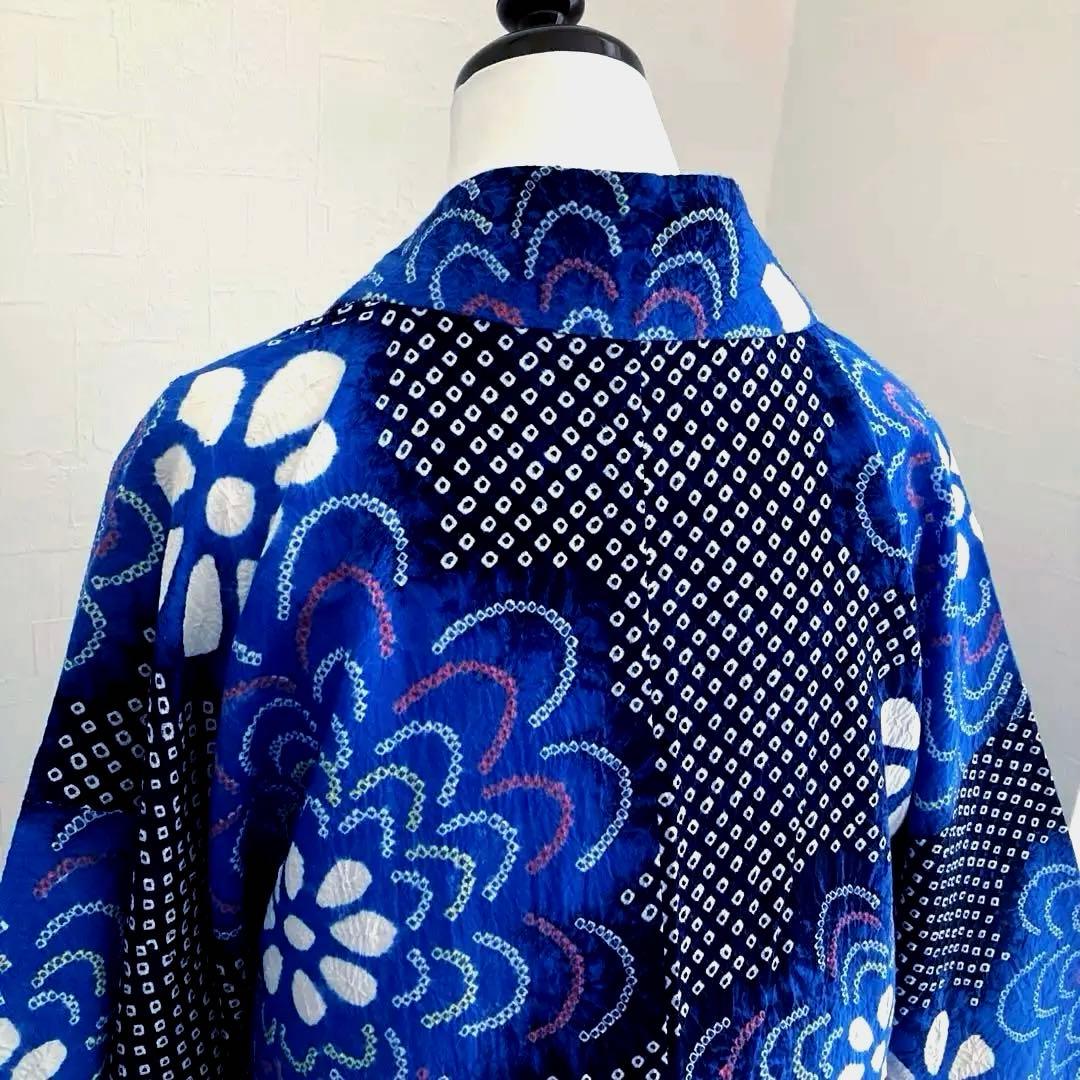 専用chaps❤️様 有松絞り　浴衣　上質　花模様　身丈160cm トーN2-78