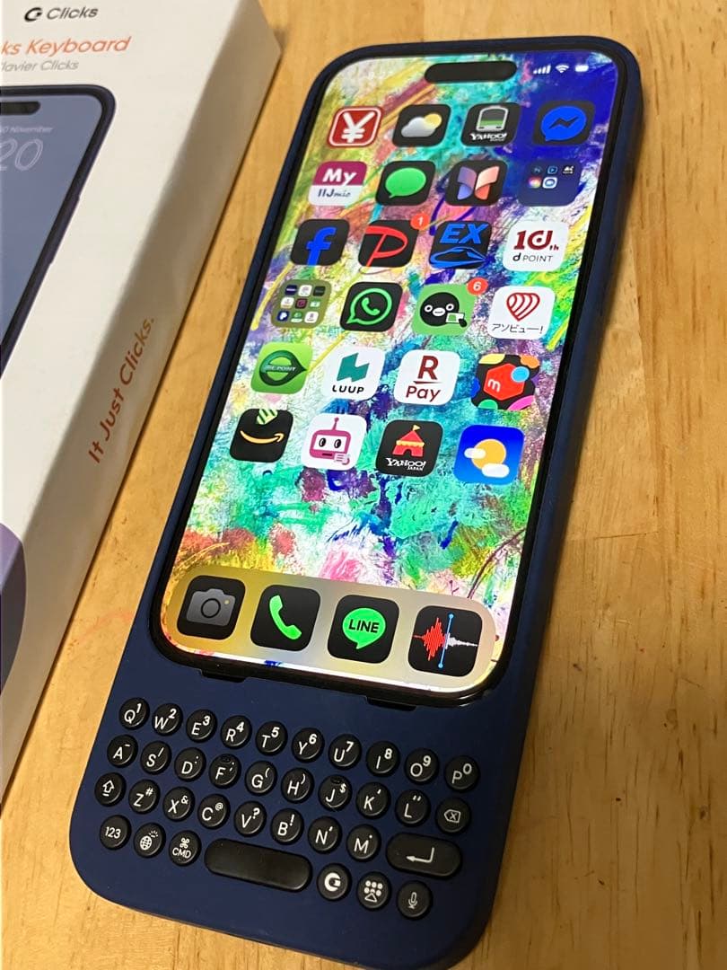 Clicks Keyboard iPhone 15 proケース/ネイビー