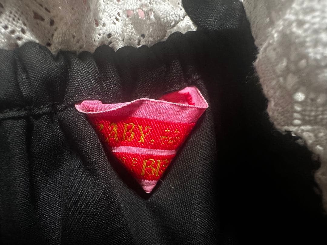 ベイビー　シャーリングジャンパースカート　黒