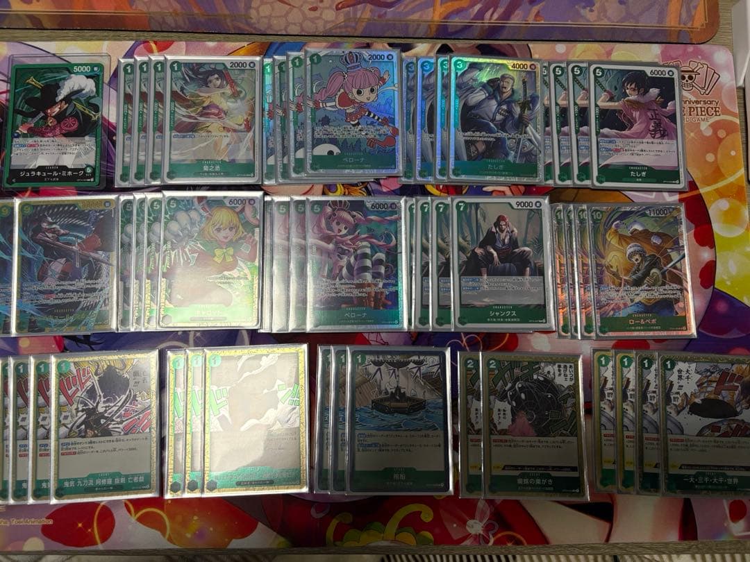 ワンピースカード　緑ミホーク　デッキ　＋　デッキパーツ