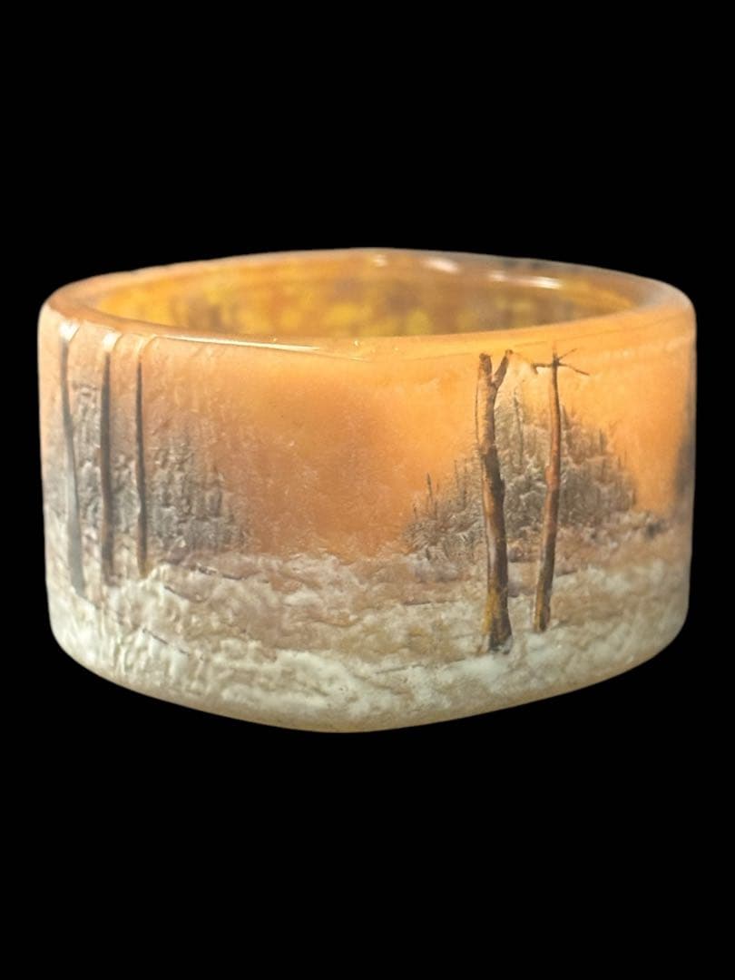 12cm ドーム ナンシー 冬景色 鉢 ボウル 美品 花器 アール ヌーボー