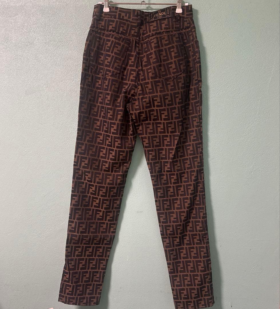 Fendi ズッカ　ロゴプリント パンツ　ズボン　【訳あり】