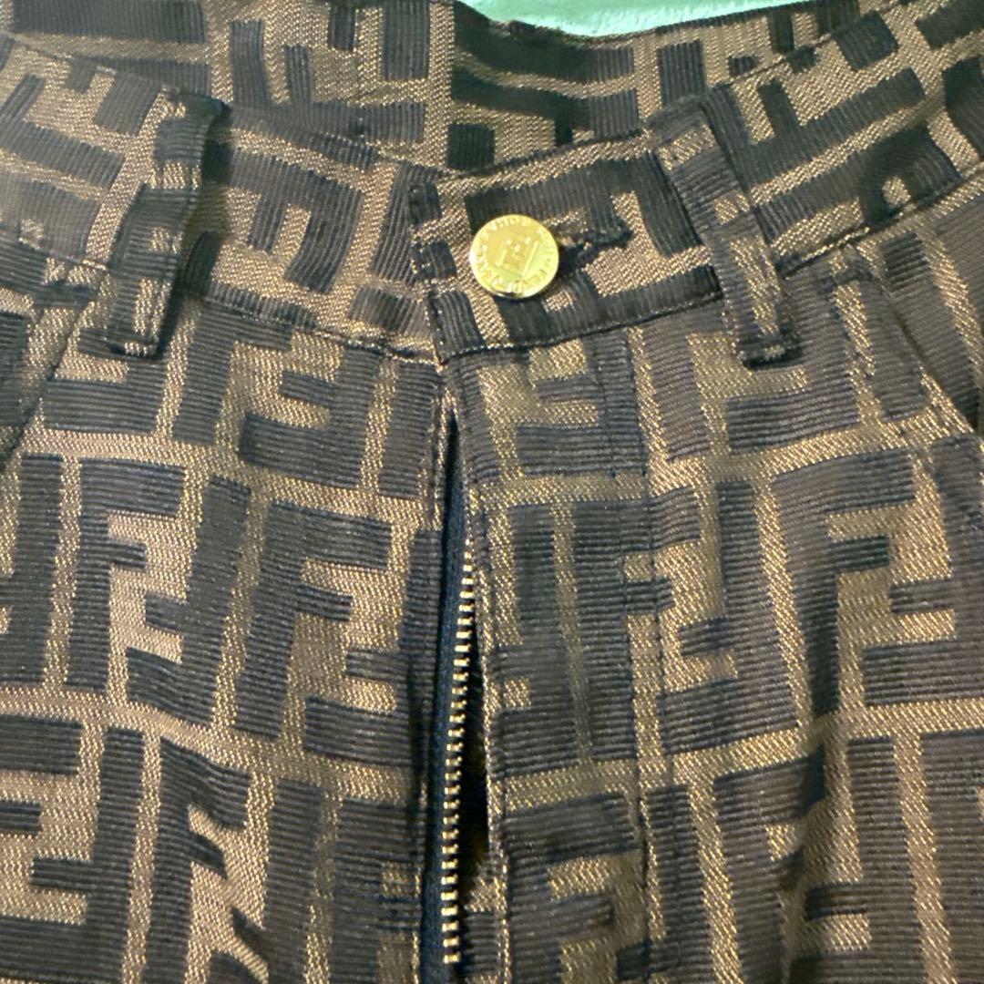 Fendi ズッカ　ロゴプリント パンツ　ズボン　【訳あり】