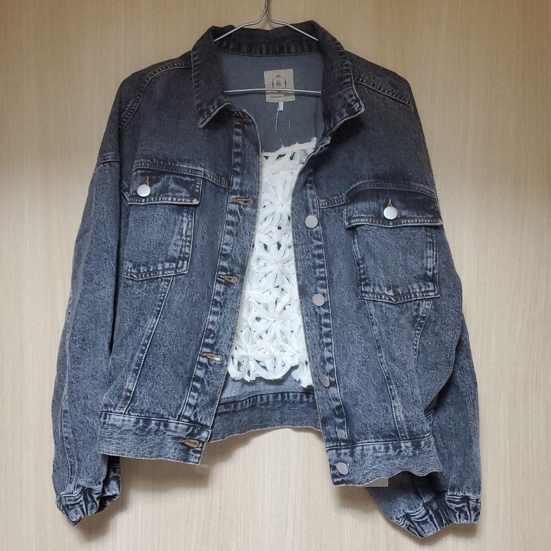 SM2 サマンサモスモス 今季新作 ケミカルウォッシュデニムGジャン ブラック