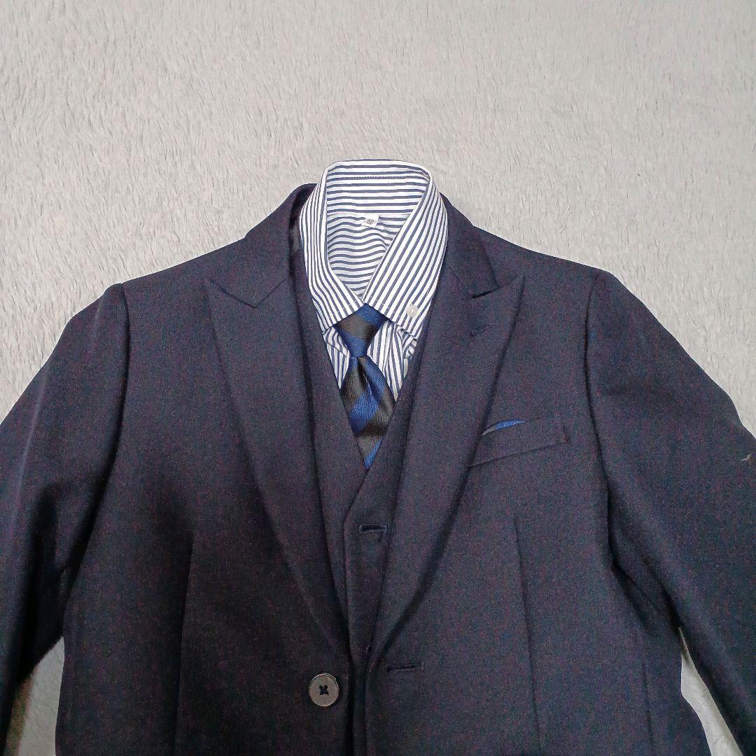 ワンダーファクトリー 150 紺 フォーマルスーツ 卒服 完品