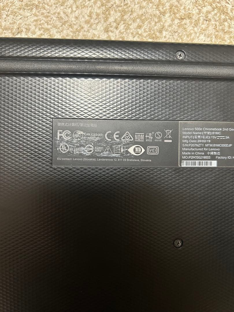 Lenovo Chromebook 500e 本体 中古