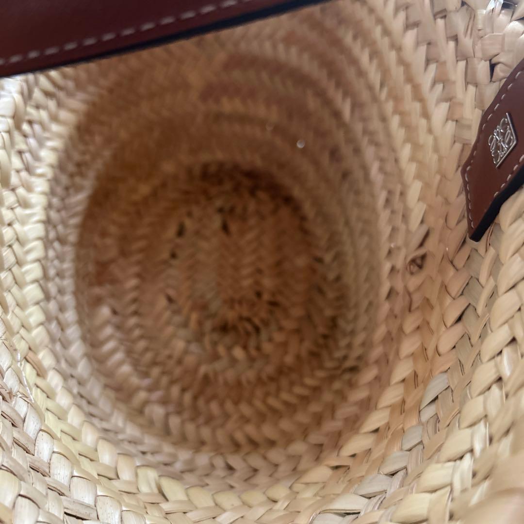 SALE LOEWE かごバッグ ストロー レザー