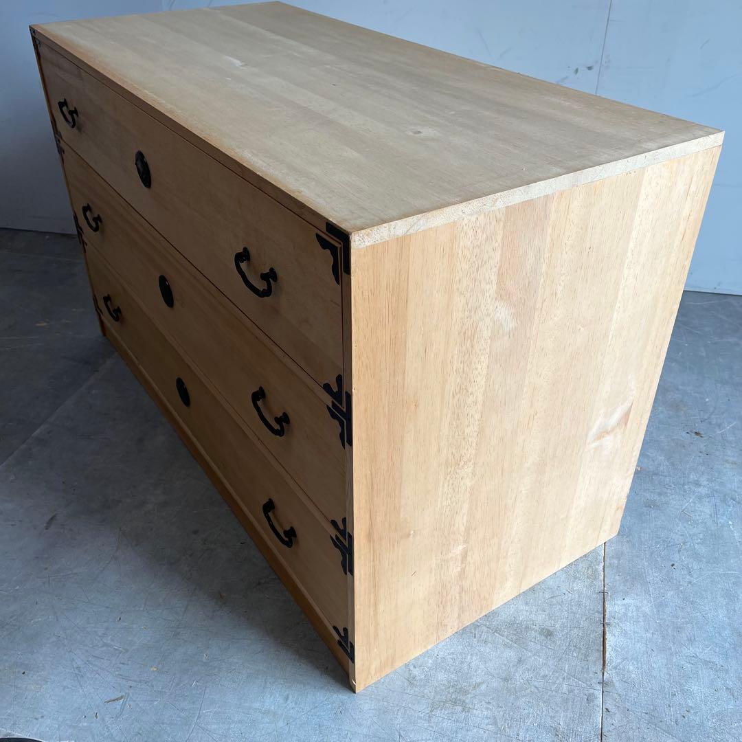 ヴィンテージ 桐箪笥 チェスト テレビ台 ローボード 3段 無塗装 昭和レトロ