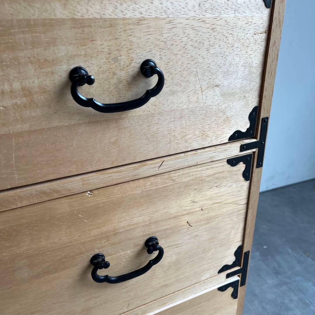 ヴィンテージ 桐箪笥 チェスト テレビ台 ローボード 3段 無塗装 昭和レトロ