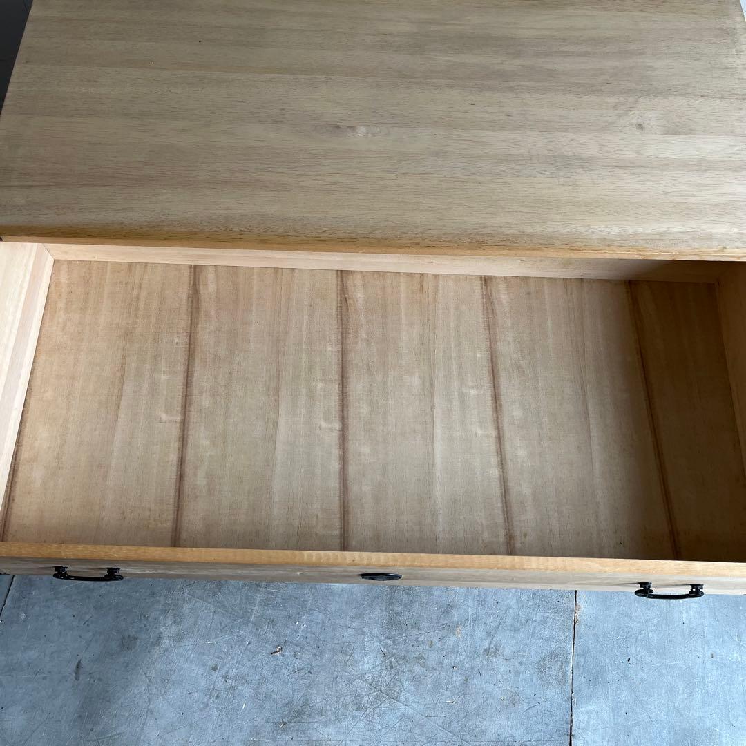 ヴィンテージ 桐箪笥 チェスト テレビ台 ローボード 3段 無塗装 昭和レトロ