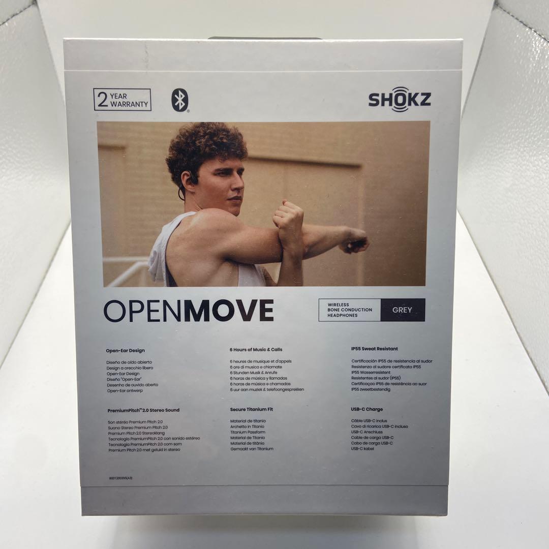 【新品未開封】SHOKZ OPENMOVE ワイヤレス骨伝導ヘッドフォン グレー