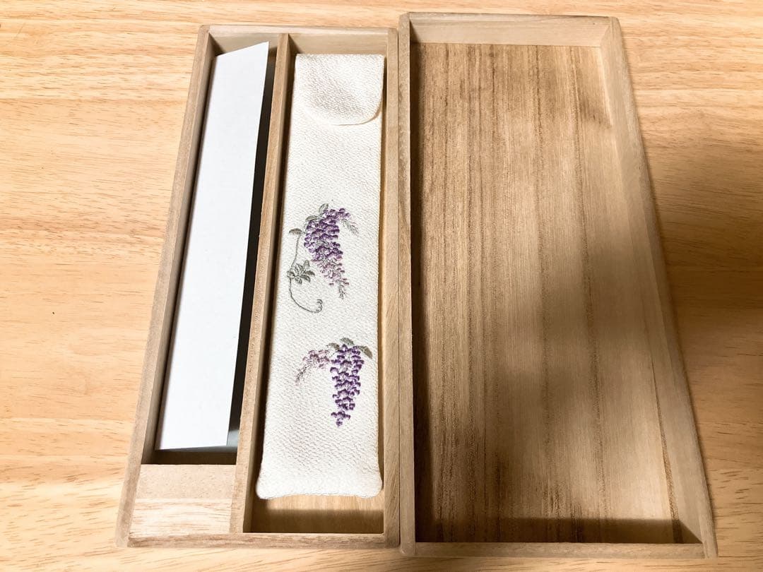 白竹堂 藤の花 扇子 専用ケース付き