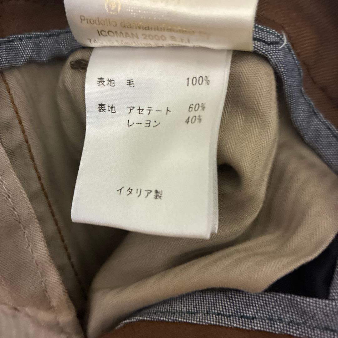 BERWICH scotch 2プリーツ ウール スラックス 46 濃ベージュ