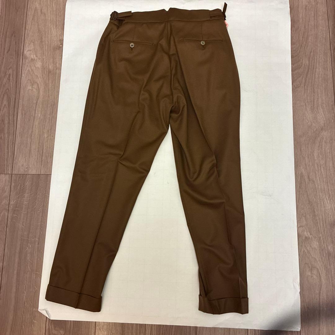 BERWICH scotch 2プリーツ ウール スラックス 46 濃ベージュ