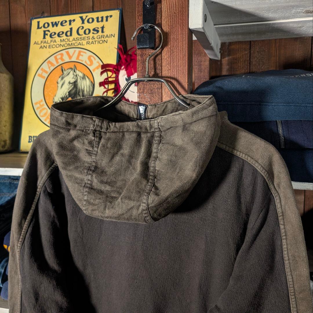 00s　DIESEL　ミリタリー　ハーフジップ　パーカー　切り替え　ブラウン